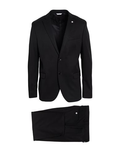 Manuel Ritz Man Suit Black Size 36 Wool, Elastane
