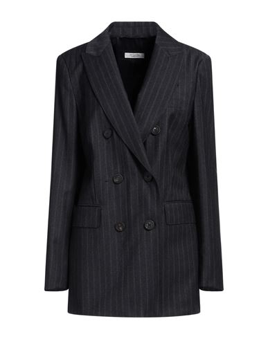 Peserico Woman Blazer Charcoal Size 10 Virgin Wool In Black