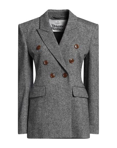 Vivienne Westwood Woman Blazer Grey Size 6 Virgin Wool, Cashmere, Elastane