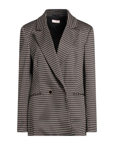 LIU •JO LIU •JO WOMAN BLAZER BLACK SIZE 8 POLYESTER, POLYAMIDE, ELASTANE 
