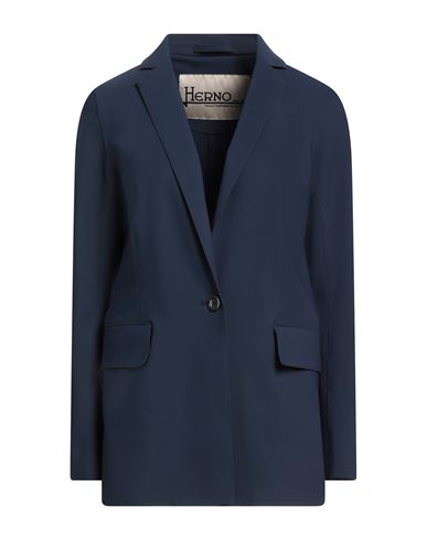 Herno Woman Blazer Navy Size 8 Polyamide, Elastane In Blue