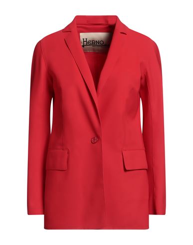Herno Woman Blazer Red Size 6 Polyamide, Elastane In Red