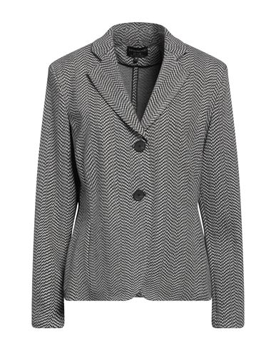 Emporio Armani Woman Blazer Grey Size 16 Polyester, Viscose, Polyamide, Elastane In Gray