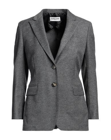Saulina Milano Woman Blazer Grey Size 6 Polyester, Wool, Viscose, Polyamide, Elastane In Gray