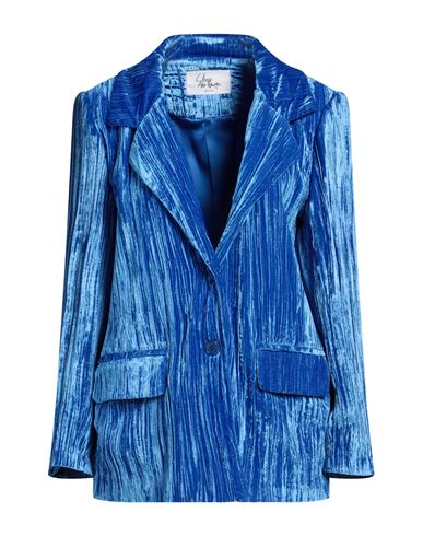 Shop Sleep No More Woman Blazer Azure Size L Viscose, Silk In Blue