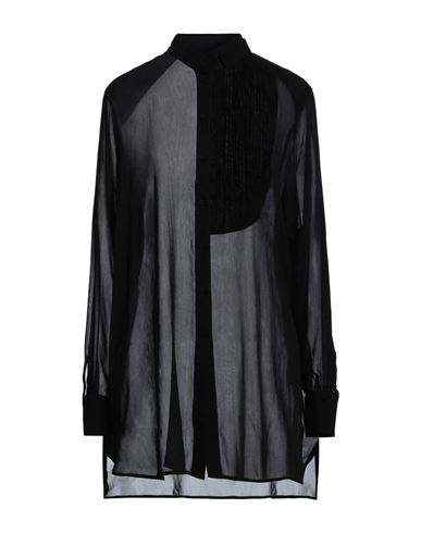 Shop Isabel Benenato Woman Shirt Black Size 6 Cotton, Silk