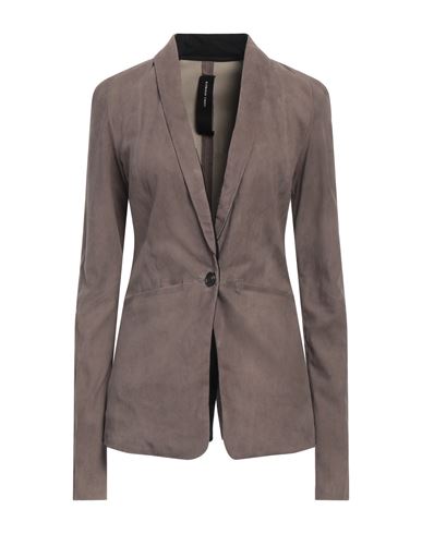Shop Isabel Benenato Woman Blazer Dove Grey Size 10 Leather
