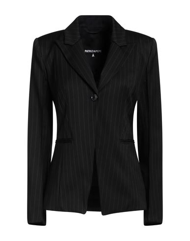 Shop Patrizia Pepe Woman Blazer Black Size 12 Polyester, Viscose, Elastane