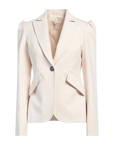 Meimeij Woman Blazer Beige Size 2 Viscose, Polyamide, Elastane In Beige