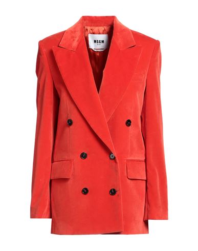 Shop Msgm Woman Blazer Red Size 2 Cotton