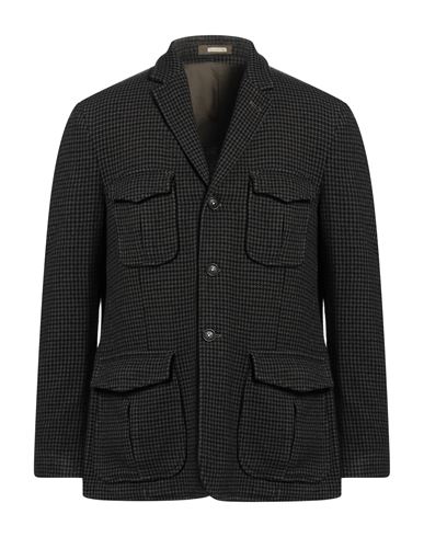 Massimo Alba Man Blazer Dark Green Size 40 Wool, Cotton, Polyamide In Black