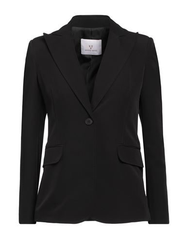 White Wise Woman Blazer Black Size 8 Polyester, Elastane In Black