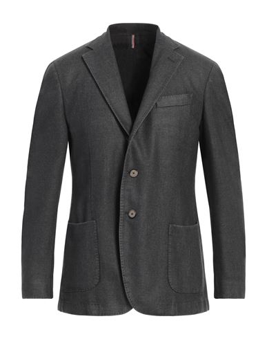 Shop Santaniello Man Blazer Lead Size 42 Wool, Polyester In Grey
