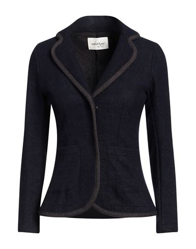 Shop Ottod'ame Woman Blazer Navy Blue Size 10 Cotton, Polyester, Synthetic Fibers, Acrylic, Wool