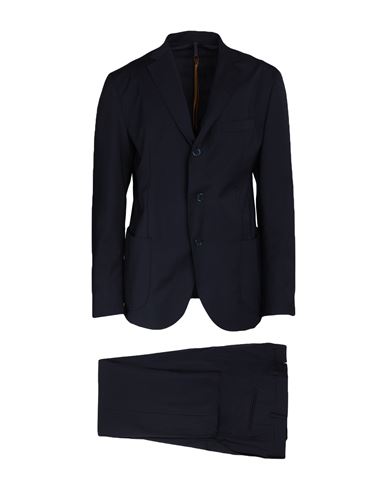 Shop Santaniello Man Suit Midnight Blue Size 46 Polyester, Wool, Elastane