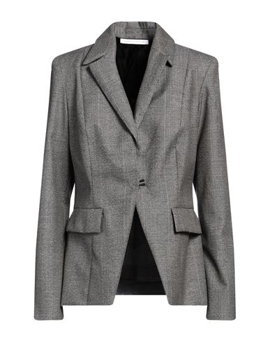 Maison Laviniaturra Woman Blazer Lead Size 10 Virgin Wool, Polyamide, Elastane In Gray