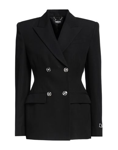 Versace Black Hourglass Single-breasted Blazer In Black