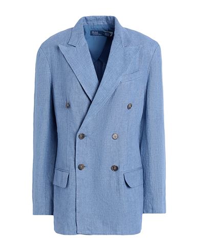 Polo Ralph Lauren Woman Blazer Light Blue Size 8 Linen