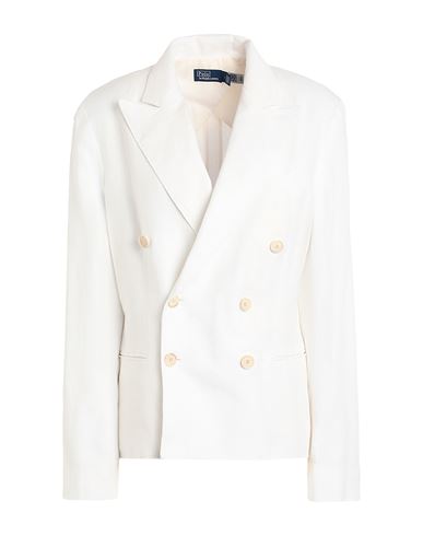 Polo Ralph Lauren Woman Blazer Ivory Size 8 Cotton In White