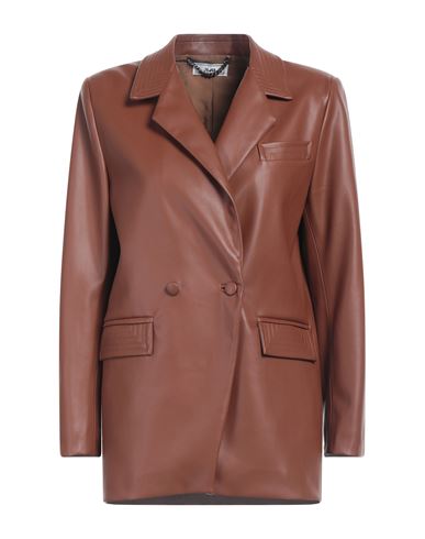 JIJIL JIJIL WOMAN BLAZER BROWN SIZE 8 POLYESTER 