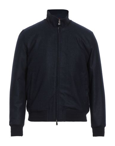 Shop Isaia Man Jacket Navy Blue Size 42 Wool