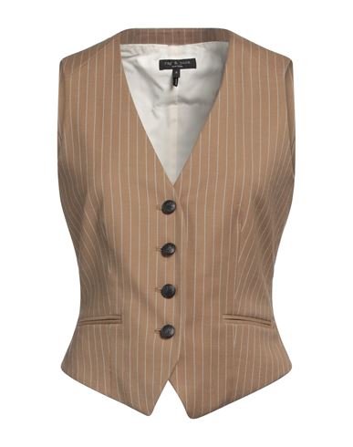 Rag & Bone Woman Tailored Vest Camel Size 16 Polyester, Virgin Wool, Viscose, Elastane In Brown