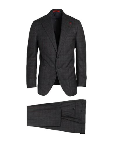 Isaia Man Suit Steel Grey Size 42 Wool In Gray