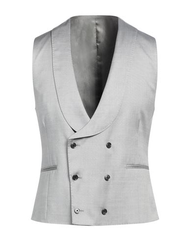 Lardini Man Tailored Vest Light Grey Size 40 Silk, Wool In Gray