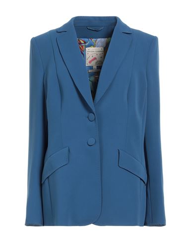 Maison Common Woman Blazer Blue Size 12 Triacetate, Polyester