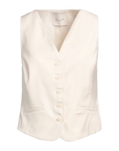 Souvenir Woman Tailored Vest Cream Size M Polyester, Viscose, Elastane In White