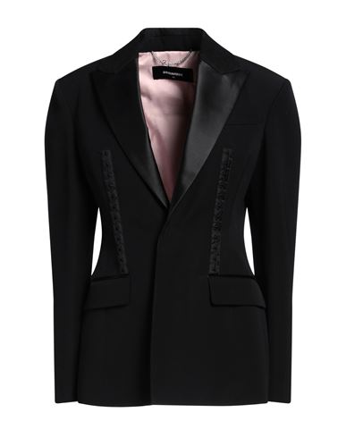 Dsquared2 Woman Blazer Black Size 4 Virgin Wool, Silk