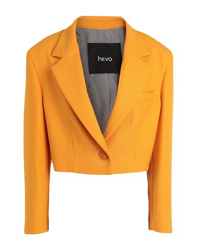 Hevo Hevò Woman Blazer Mandarin Size 6 Polyester, Virgin Wool, Elastane In Yellow