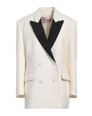 Valentino Garavani Woman Blazer White Size 6 Virgin Wool, Polyamide, Wool, Viscose In White