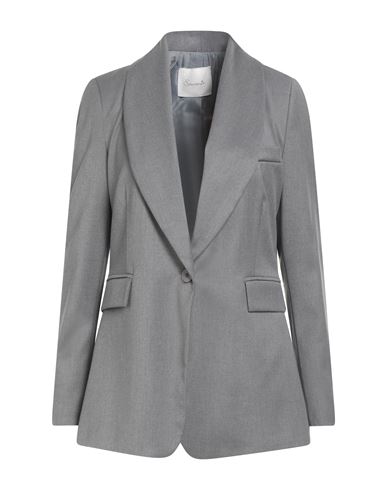 Souvenir Woman Blazer Grey Size L Polyester, Viscose, Elastane In Gray