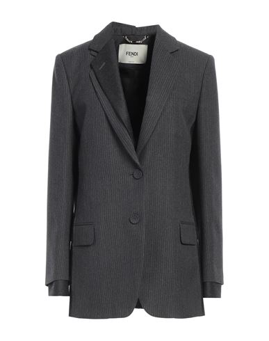 Fendi Woman Blazer Grey Size 6 Wool In Gray