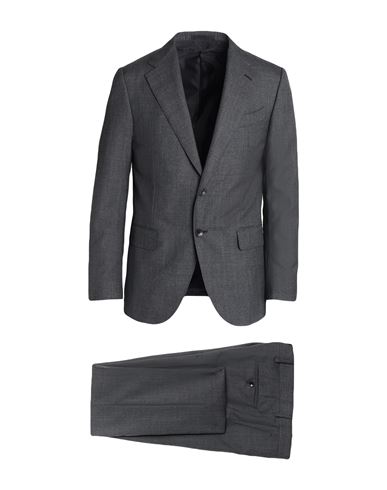 Caruso Man Suit Grey Size 44 Wool In Black