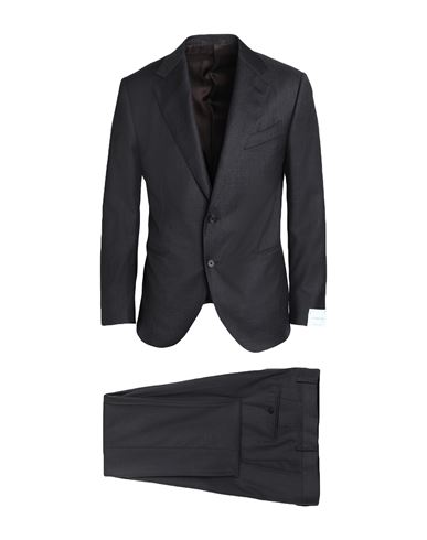 Caruso Man Suit Lead Size 50 Wool In Blue