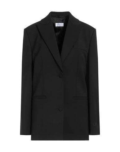 Off-white Woman Blazer Black Size 6 Virgin Wool, Elastane