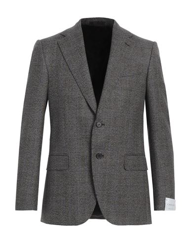 Caruso Man Blazer Steel Grey Size 46 Wool