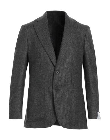 Caruso Man Blazer Military Green Size 44 Wool, Polyamide In Gray
