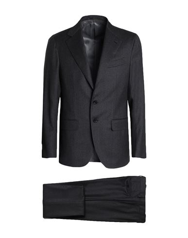 Caruso Man Suit Grey Size 48 Wool, Cashmere In Black
