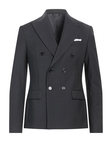 Grey Daniele Alessandrini Man Blazer Lead Size 38 Wool, Polyester, Elastane In Black