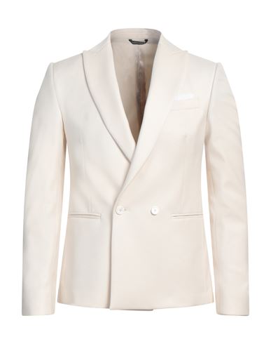 GREY DANIELE ALESSANDRINI GREY DANIELE ALESSANDRINI MAN BLAZER IVORY SIZE 36 POLYESTER, VISCOSE, ELASTANE 