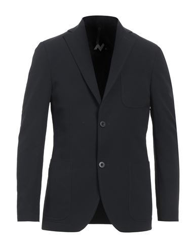 Montedoro Man Blazer Black Size 40 Polyester In Blue