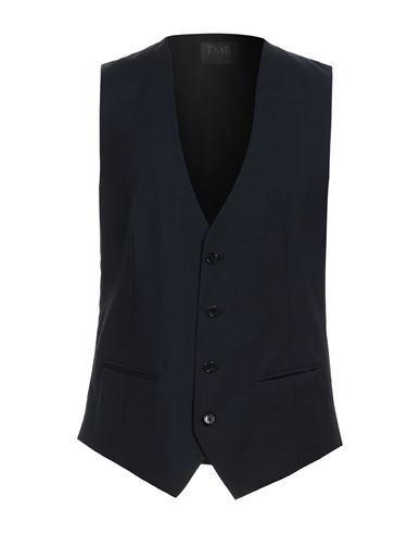 Tombolini Man Tailored Vest Midnight Blue Size 46 Virgin Wool In Navy Blue