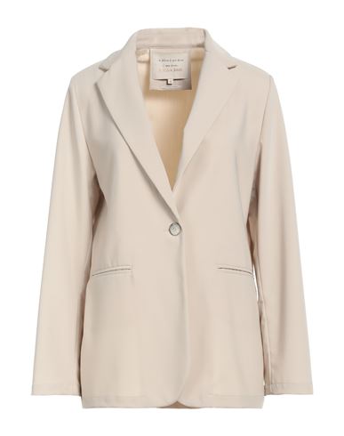 ALESSIA SANTI ALESSIA SANTI WOMAN BLAZER BEIGE SIZE 6 POLYESTER, VISCOSE, ELASTANE 