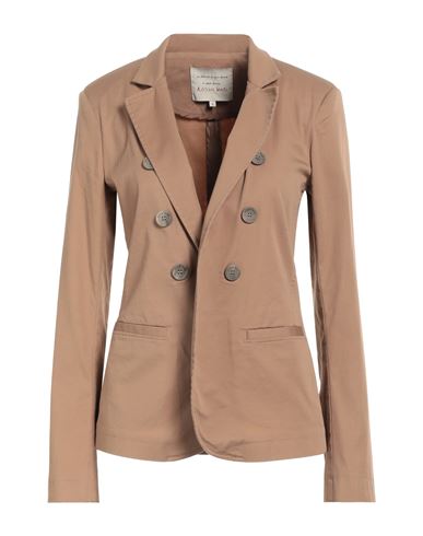 ALESSIA SANTI ALESSIA SANTI WOMAN BLAZER BROWN SIZE 10 POLYESTER, ELASTANE 
