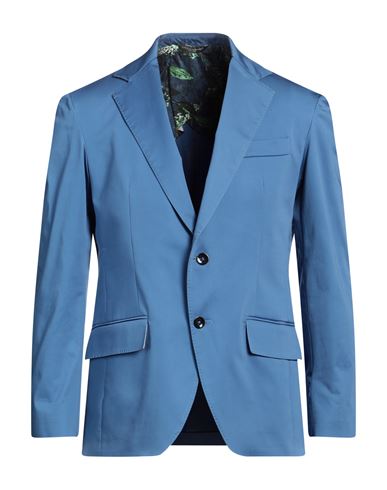 MESSAGERIE MESSAGERIE MAN BLAZER LIGHT BLUE SIZE 38 COTTON, ELASTANE 