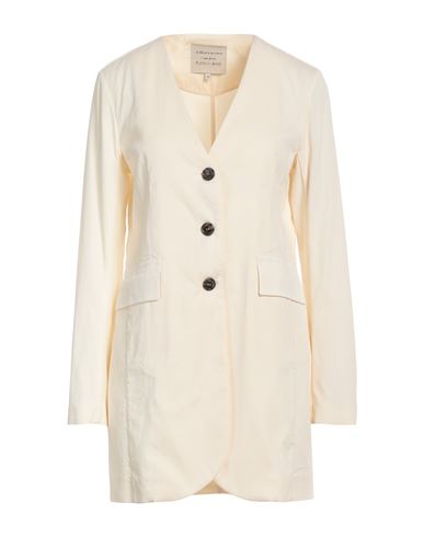 Alessia Santi Woman Blazer Cream Size 6 Cotton, Elastane In Neutral