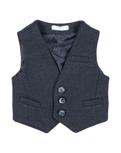 Manuell & Frank Newborn Boy Tailored Vest Navy Size 3 Viscose, Polyamide, Polyester, Elastane In Navy Blue